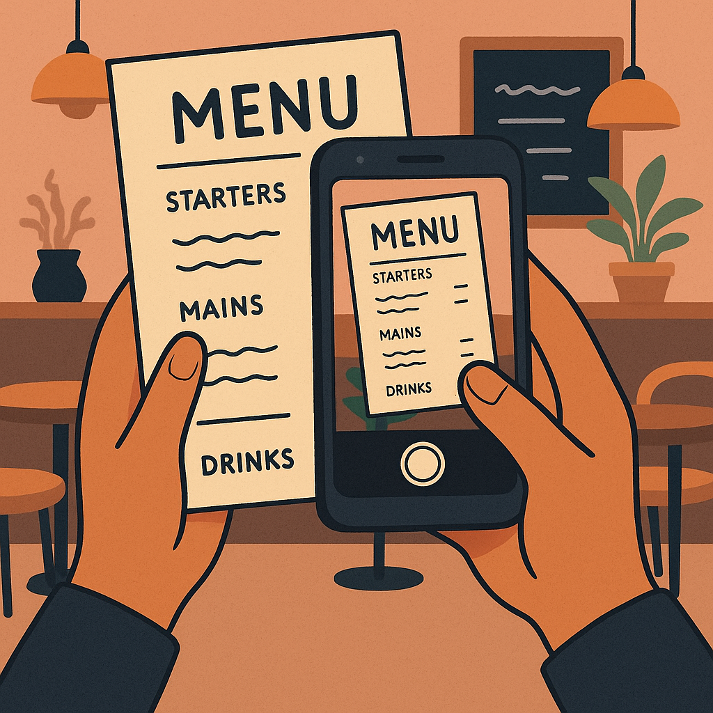 Hand photographing menu