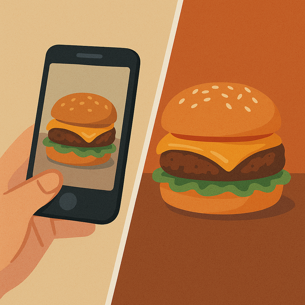 Hand photographing menu